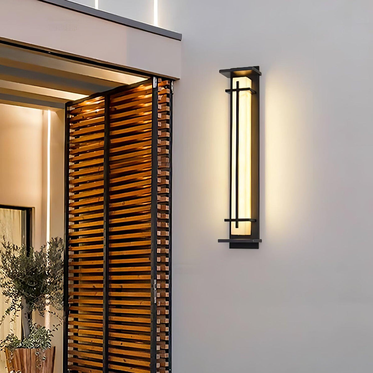 Square Alabaster Outdoor Wall Light — IP65 Waterproof, Three Sizes