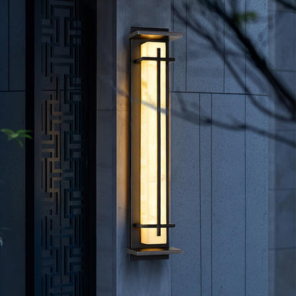 Square Alabaster Outdoor Wall Light — IP65 Waterproof, Three Sizes