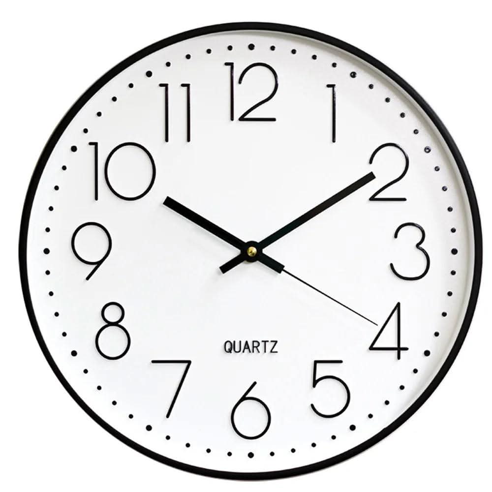 Silent Wall Clock – 12-inch non-ticking modern timepiece designed for quiet, minimalist home and office interiors