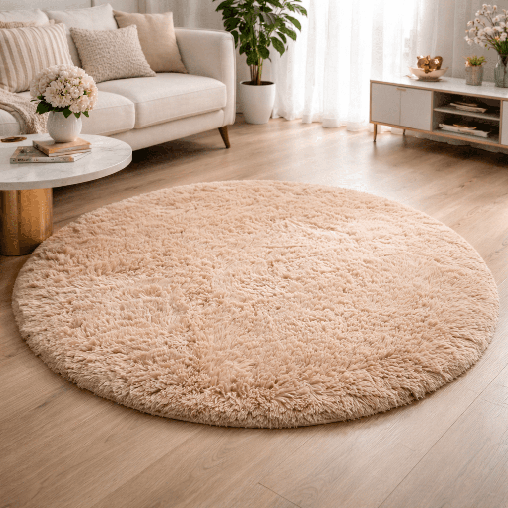 Ultra-Soft Round Plush Rug for Cozy Living Spaces