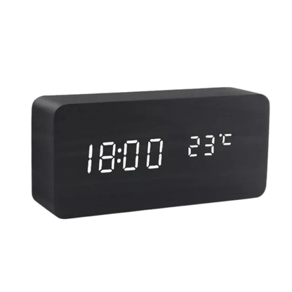 LED Wooden Clock with Voice Control for Stylish Time Display