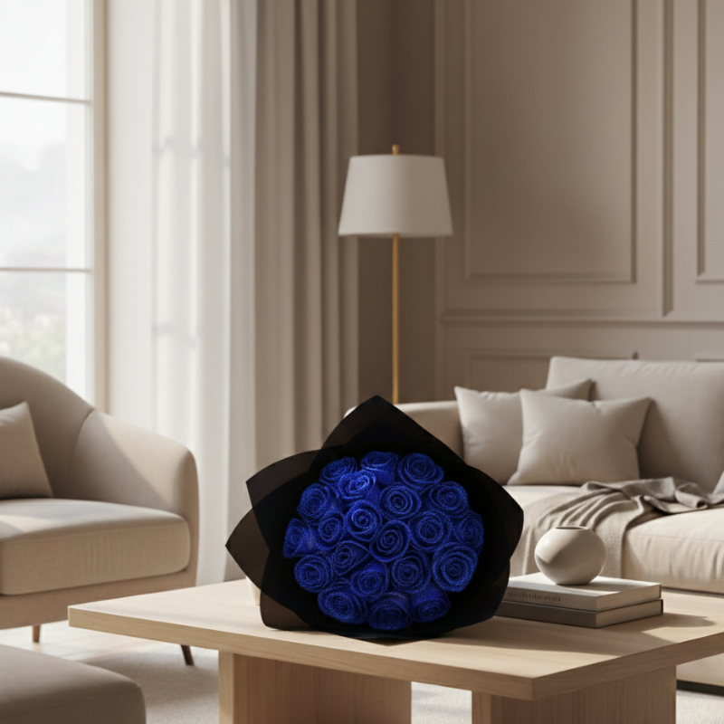 Eternal preserved rose in acrylic case for elegant romantic home décor and gifting