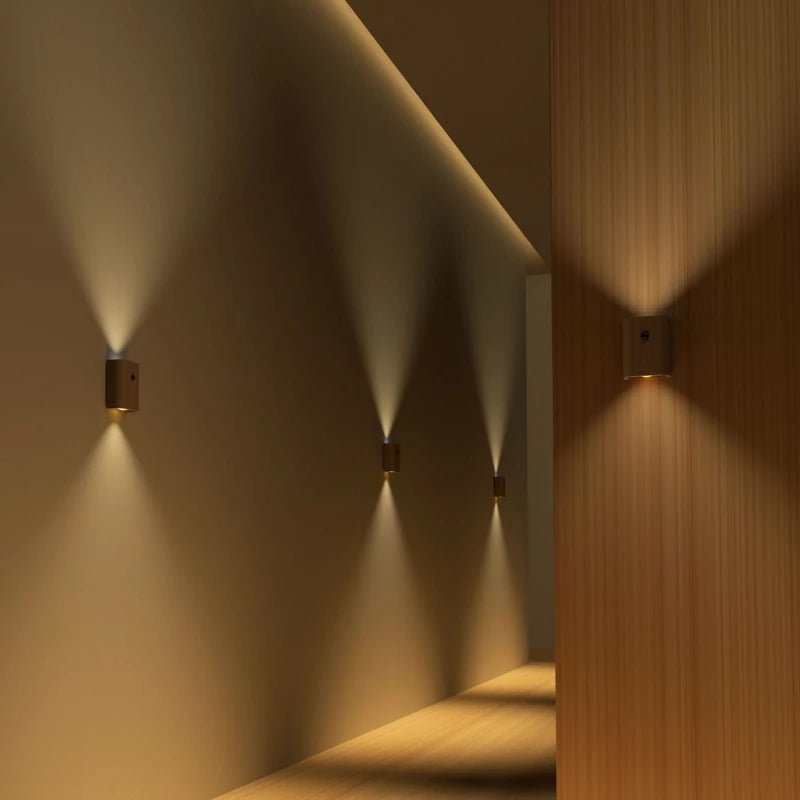 Wooden Lamp with Motion Sensor and Rechargeable Battery