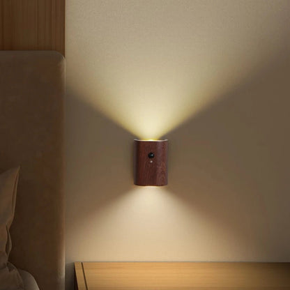 Wooden Lamp with Motion Sensor and Rechargeable Battery