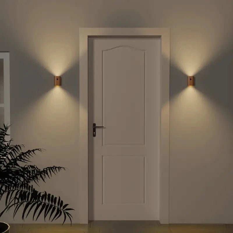 Wooden Lamp with Motion Sensor and Rechargeable Battery