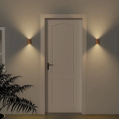 Wooden Lamp with Motion Sensor and Rechargeable Battery