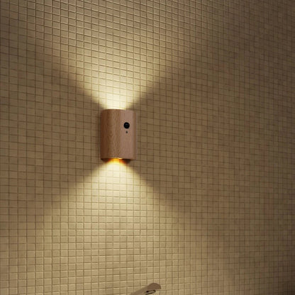 Wooden Lamp with Motion Sensor and Rechargeable Battery