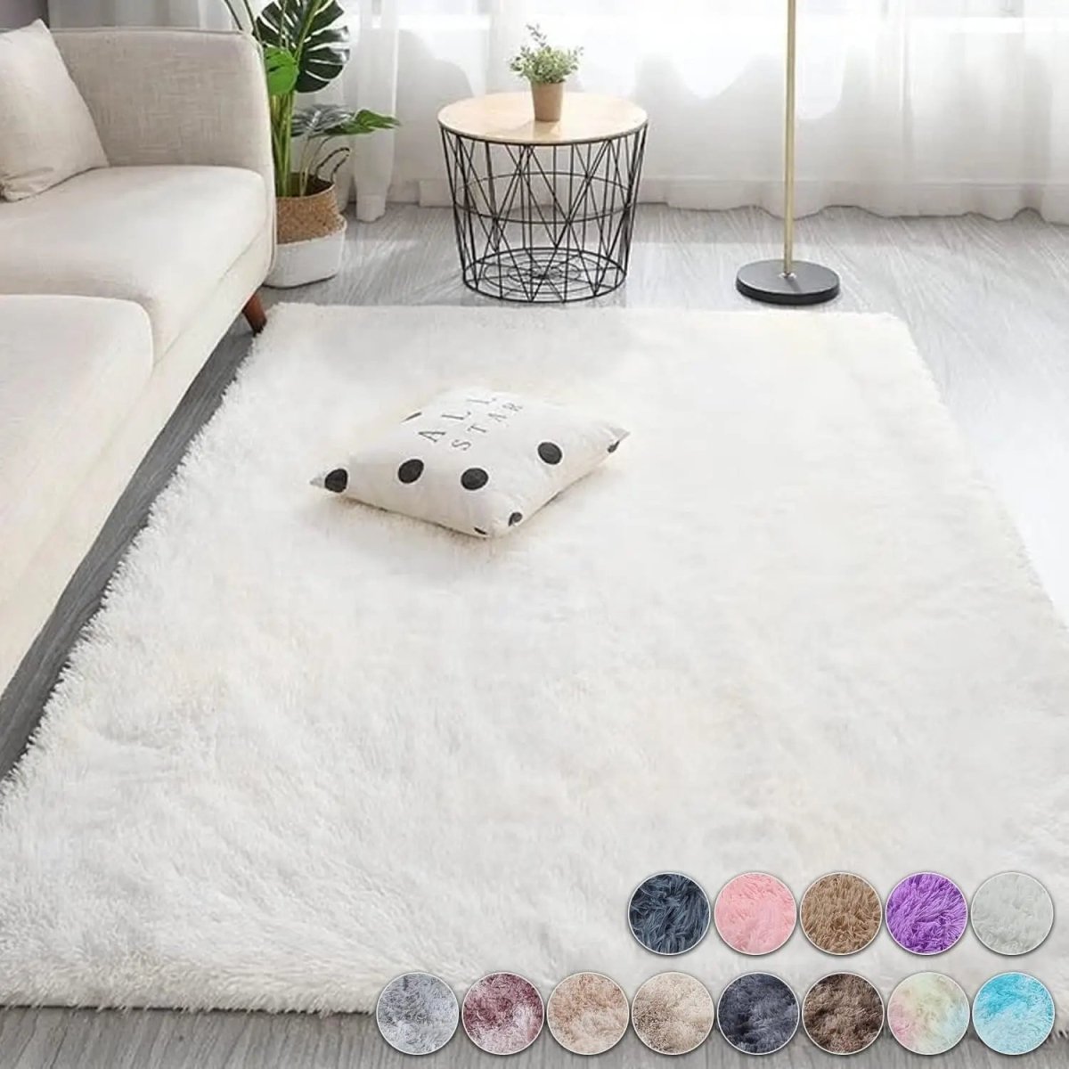 Soft Polyester-Fiber Rug for Warm, Modern Living Spaces