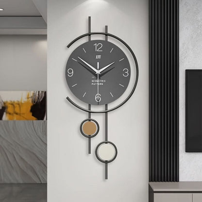 Silent Scandinavian Wall Clock with Minimalist Iron Frame Design