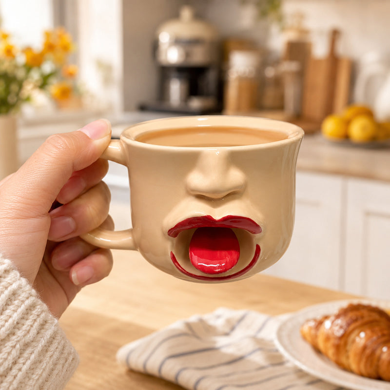 Playful 3D Tongue Ceramic Mug