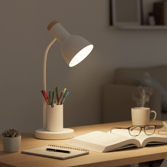 Modern LED desk lamp with pen holder for desk & home
