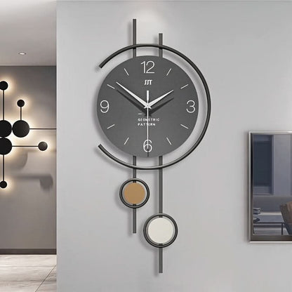 Silent Scandinavian Wall Clock with Minimalist Iron Frame Design