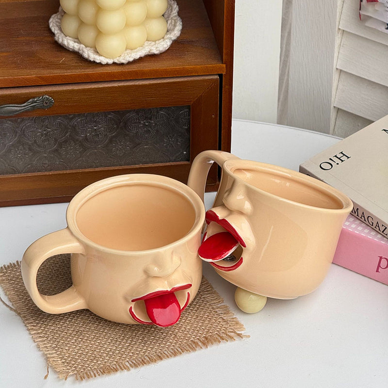 Playful 3D Tongue Ceramic Mug