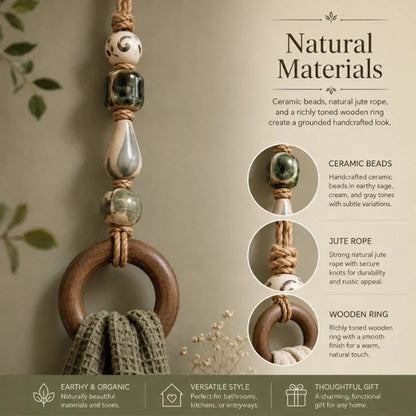 Boho Ceramic Bead Towel Hanger