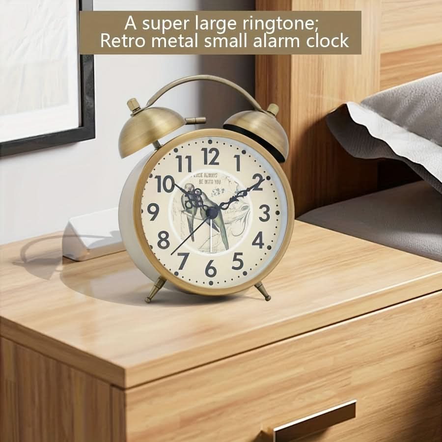 Scandinavian vintage luminous twin bell alarm clock