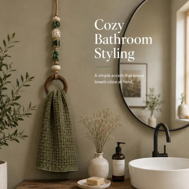 Boho Ceramic Bead Towel Hanger