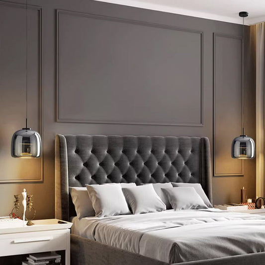 Noctra Black Glass Hanging Lamp