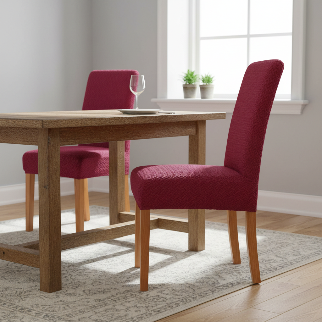 Stretch velvet chair covers for elegant dining spaces
