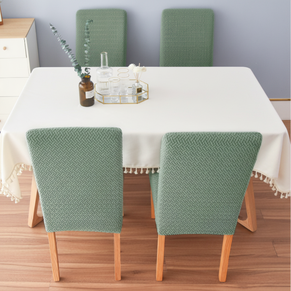 Stretch velvet chair covers for elegant dining spaces
