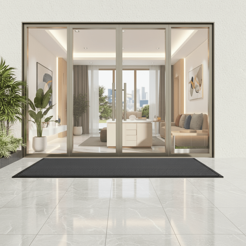 Heavy-Duty Doormat with Non-Slip Backing and Dirt-Trapping Function