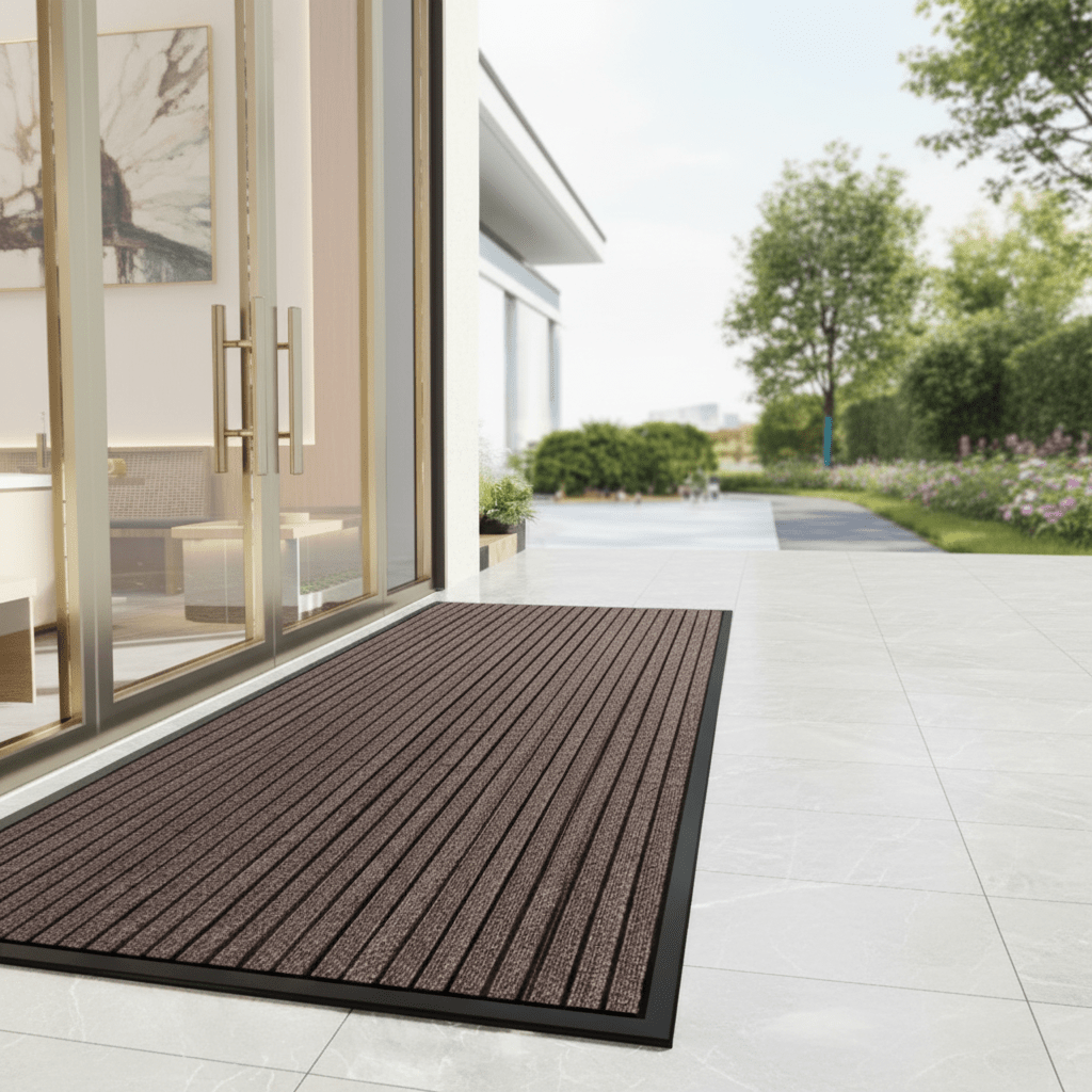 Heavy-Duty Doormat with Non-Slip Backing and Dirt-Trapping Function