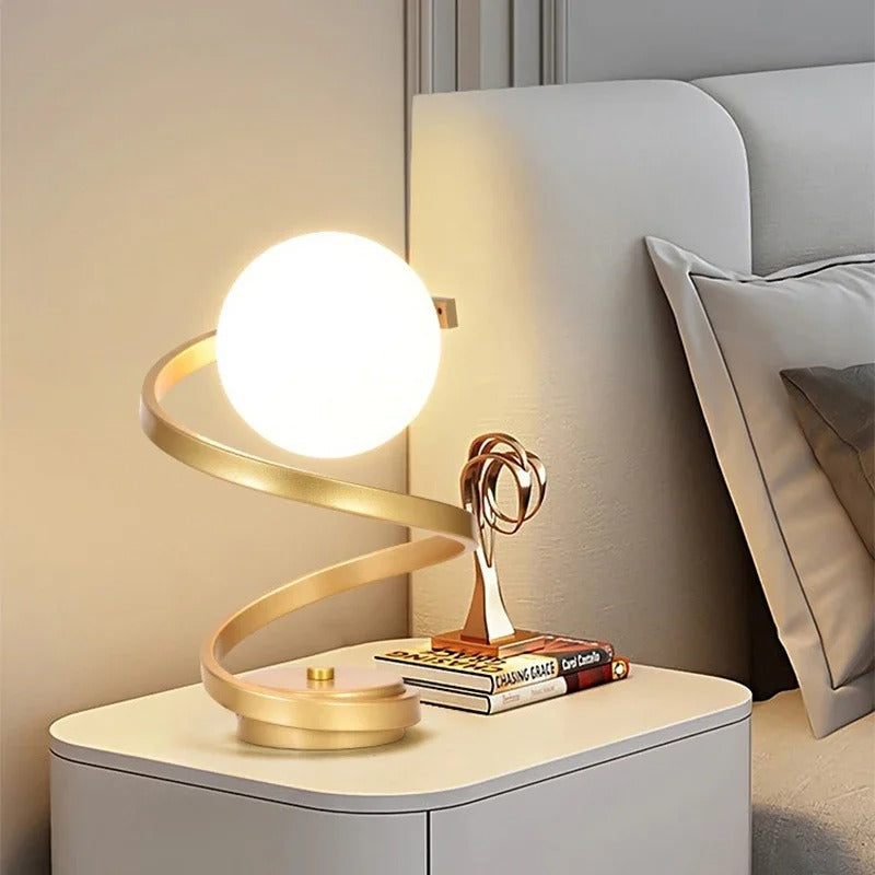 LuminaSpire Spiral LED Table Lamp for Cozy Corners