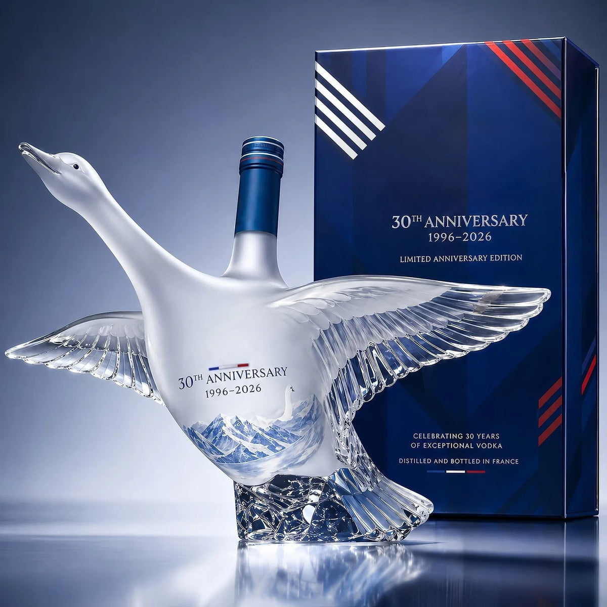 Glass Craft Anniversary 3D Sculpted Vodka Bottle