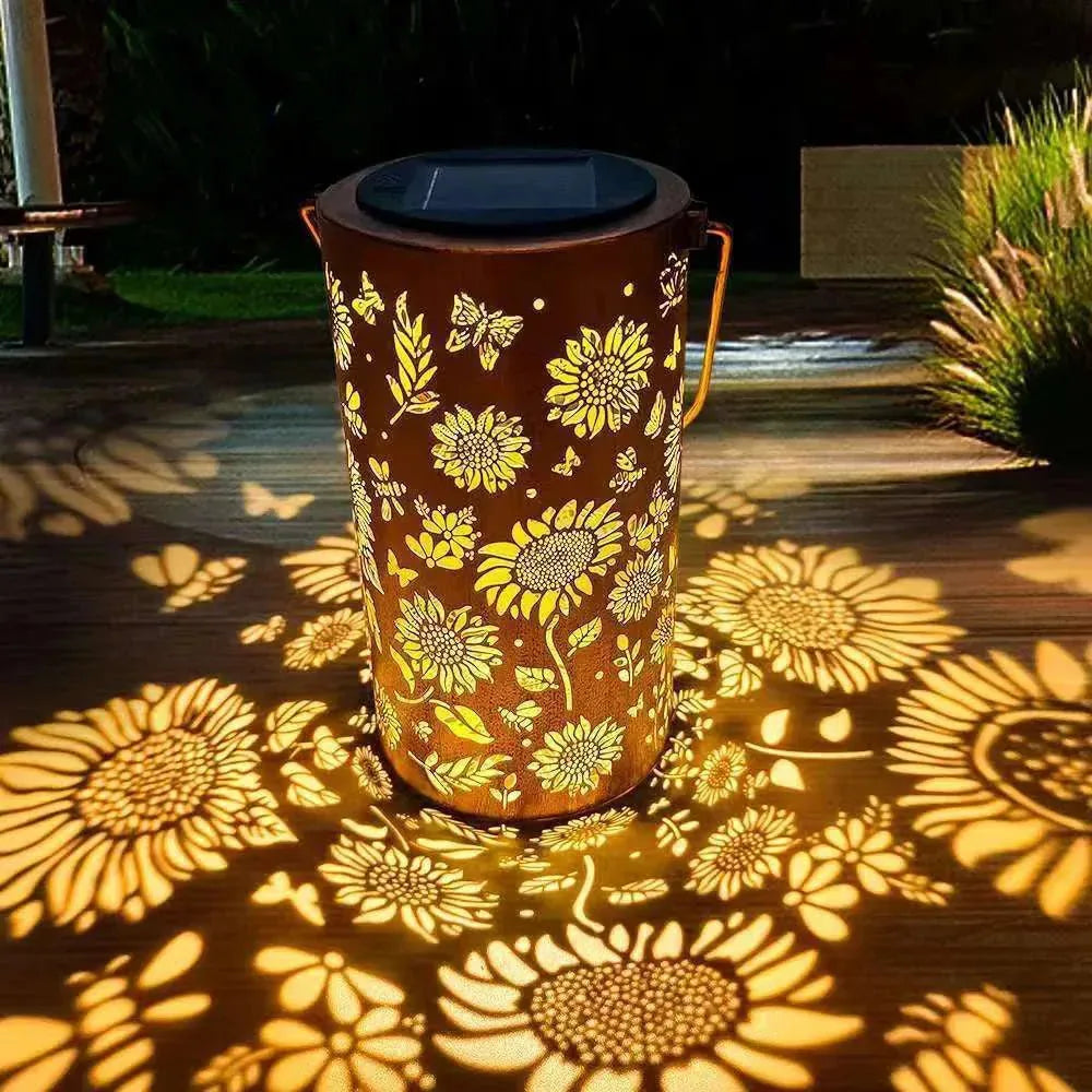Colorful Sunflower Glow Solar Garden Lantern