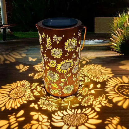 Colorful Sunflower Glow Solar Garden Lantern
