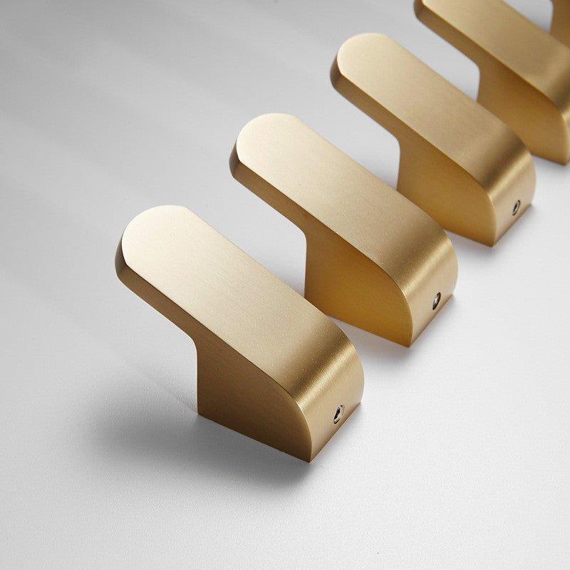 Modern golden brass wall hooks for bathrobes for compact and elegant hanging