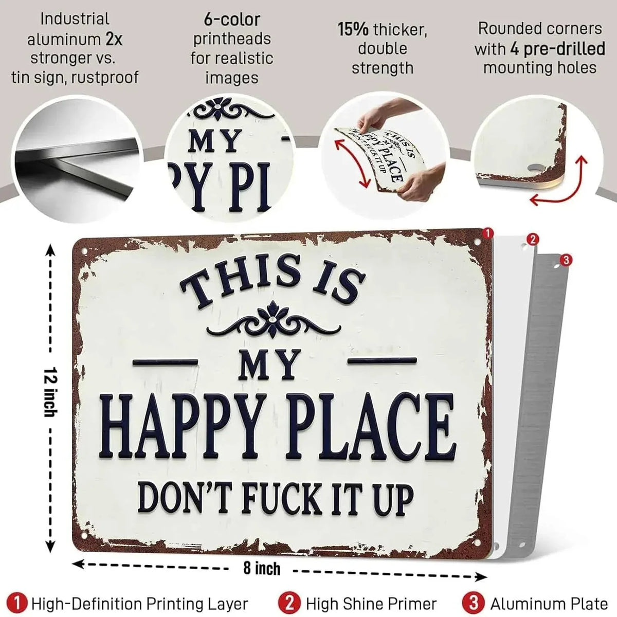 This Is My Happy Place Metal Sign