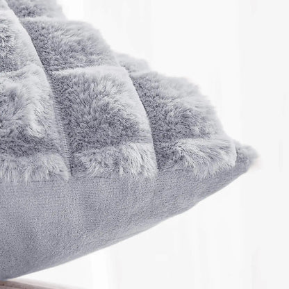 Faux Rabbit Fur Bubble Velvet Pillow Cover