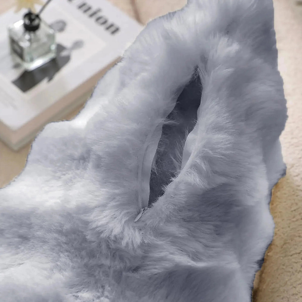 Faux Rabbit Fur Bubble Velvet Pillow Cover