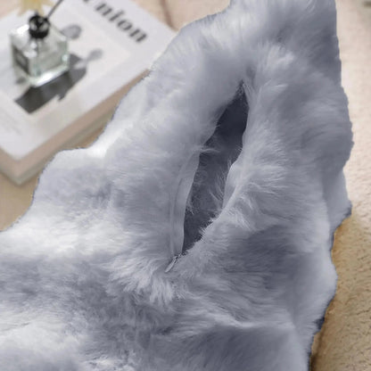 Faux Rabbit Fur Bubble Velvet Pillow Cover
