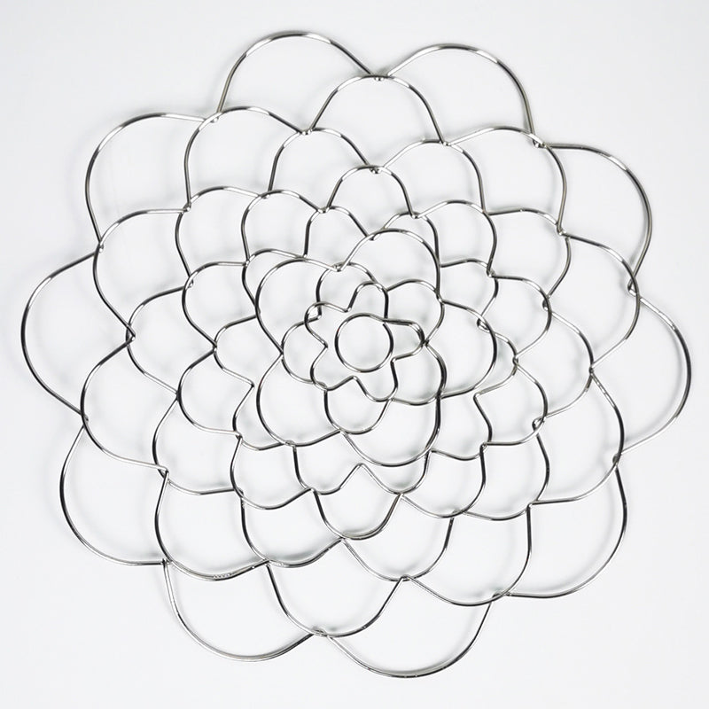 stainless steel flower arranging aid with flower grid